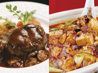 選べるフェア！西洋料理「ハンバーグ」or 中国料理「麻婆豆腐」の画像