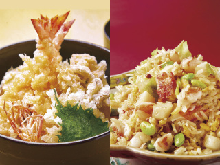 選べるフェア！日本料理「天丼」or 中国料理「豪華海鮮チャーハン」の画像