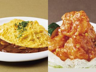 選べるフェア！西洋料理「オムライス」or 中国料理「エビのチリソース煮込み」の画像