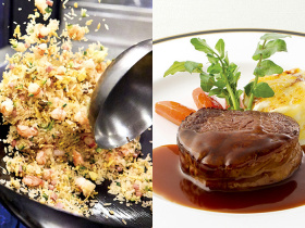 選べるフェア！中国料理「豪華海鮮チャーハン」or 西洋料理「牛フィレ肉のステーキ」