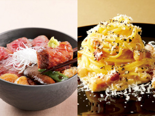 選べるフェア！日本料理「ステーキ丼」or 西洋料理「カルボナーラ」の画像
