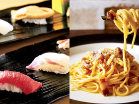 選べるフェア！日本料理「握り寿司」or 西洋料理「カルボナーラ」