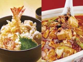 選べるフェア！日本料理「天丼」or 中国料理「麻婆豆腐」の画像