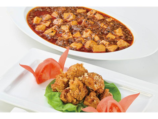 麻婆豆腐＆唐揚げの画像
