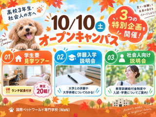 【高校3年生・社会人の方へ】3つの特別企画を開催♪10/10(土)オープンキャンパス開催！の画像