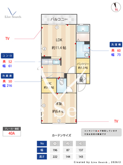 メゾンアンリシール A201 【熊本県熊本駅】 の間取り図