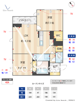 ルヴォワール 202 【神奈川県武蔵新城】 の間取り図