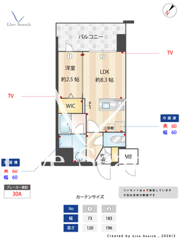 シーズンフラッツ渡辺通 802 【福岡県渡辺通駅】 の間取り図