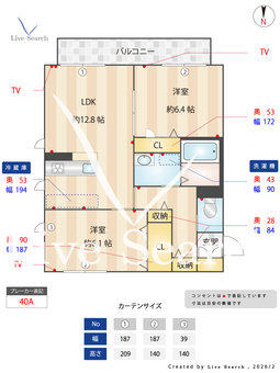 ハニーグラン 303 【京都府ＪＲ奈良線「木津」駅】 の間取り図