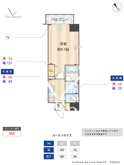 LUMINOUS千種 1101 【愛知県千種】 の間取り図