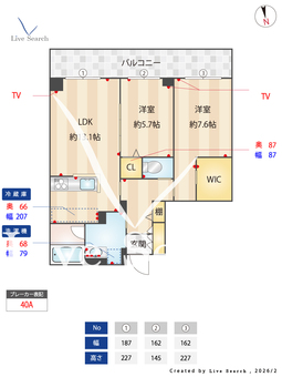 ベレオ船橋 302 【千葉県東船橋】 の間取り図