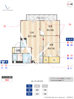 メゾン風雅A 201 【大阪府出戸駅】 の間取り図