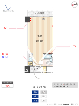 コアロード西新宿 805 【東京都西新宿駅】 の間取り図