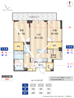 デアグランツ 305 【神奈川県元住吉駅】 の間取り図
