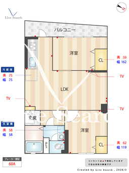 ハイツ六甲 606 【兵庫県阪急　六甲駅】 の間取り図