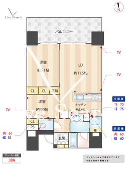 グランドメゾン大手門ザ・レジデンス 1403 【福岡県大濠公園駅】 の間取り図