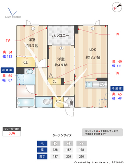 ティエンポ　フェリズ　Ⅰ 402 【千葉県西船橋】 の間取り図