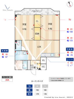 赤坂山愛マンションⅠ 503 【福岡県赤坂駅】 の間取り図