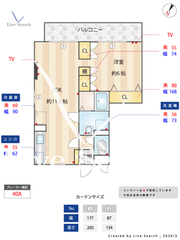 ロジュマンマエバラC 301 【千葉県千葉都市モノレール　みつわ台駅　徒歩6分】 の間取り図