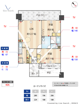 アンピールマキシム天神 508 【福岡県薬院駅】 の間取り図