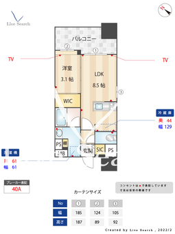 アプリークス平尾山荘通り 1401 【福岡県平尾駅】 の間取り図