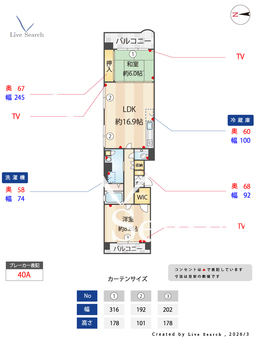 パセオス上本町 201 【大阪府大阪上本町駅】 の間取り図