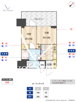 ジオエント梅田北リバーフロント 611 【大阪府阪急中津駅】 の間取り図