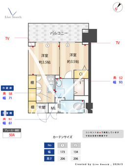 ジオエント梅田北リバーフロント 802 【大阪府阪急中津駅】 の間取り図