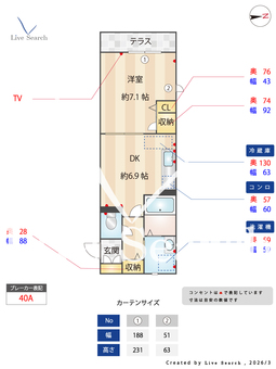 メゾフォルテ 108 【大阪府若江岩田】 の間取り図