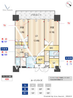 RJRプレシア天神サウス 1507 【福岡県渡辺通駅】 の間取り図