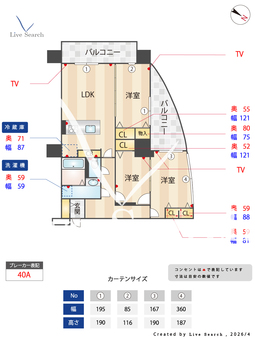 S-FORT警固タワー 406 【福岡県赤坂駅】 の間取り図