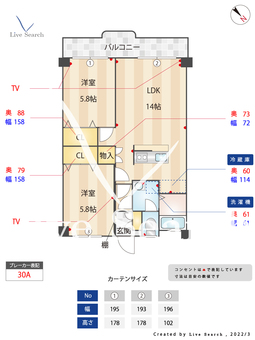 グランディール藤崎 302 【福岡県西鉄平尾駅】 の間取り図