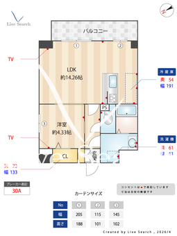 ウルフィエスタ徳川 501 【愛知県森下駅】 の間取り図