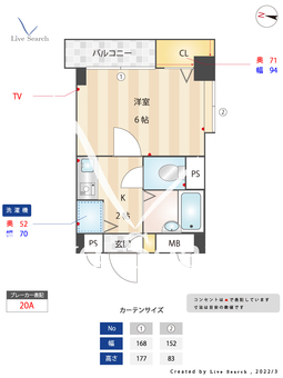 パルム天神西 203 【福岡県薬院大通駅】 の間取り図