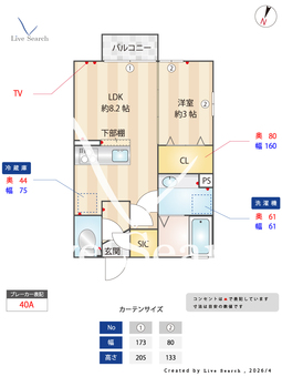 カサ・デ・プラセール 208 【栃木県合戦場駅】 の間取り図