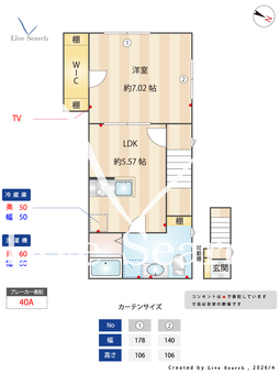 NecoCuore　USUI 201 【千葉県京成臼井駅】 の間取り図