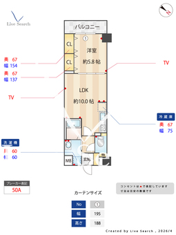Plumeria 407 【神奈川県東急田園都市線　市が尾駅　徒歩6分】 の間取り図