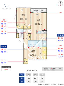 ハニー・コナ 202 【奈良県二階堂】 の間取り図