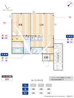 カトラス天神南 301 【福岡県渡辺通駅】 の間取り図