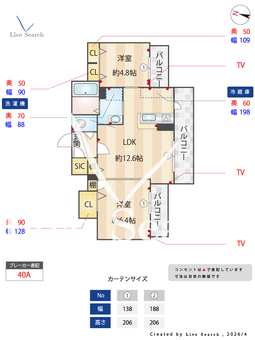 ラ・シャルール 202 【熊本県南熊本駅】 の間取り図