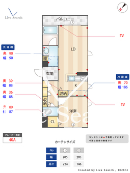 マンダリーヌ 203 【大阪府ＪＲ東海道線 ＪＲ総持寺駅 】 の間取り図