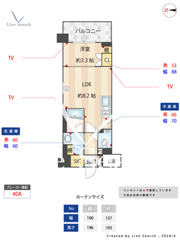 デュオステージ中山 601 【神奈川県中山駅】 の間取り図