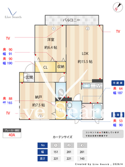 シャーメゾン明徳2番館 201 【大阪府星田】 の間取り図