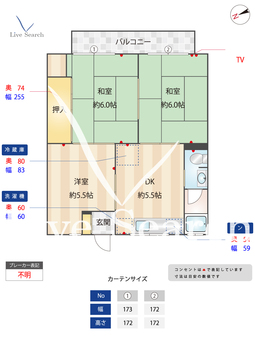 グリーンマンションⅠ 403 【兵庫県西新町駅】 の間取り図
