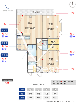 サザンクロス 207 【神奈川県鷺沼駅】 の間取り図