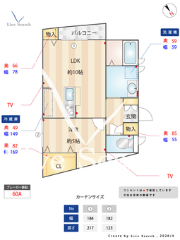 ヴィオラ赤坂 201 【福岡県地下鉄空港線　赤坂駅】 の間取り図