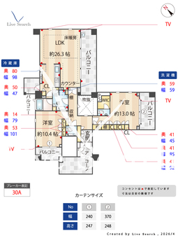 ザ・ハウスオブ大濠 302 【福岡県唐人町駅】 の間取り図