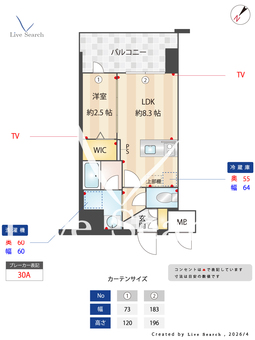 シーズンフラッツ渡辺通 602 【福岡県福岡市営七隈線渡辺通駅】 の間取り図