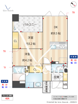 アクロス六本松ラ・クラス 703 【福岡県福岡市営地下鉄七隈 線『六本松 』駅】 の間取り図