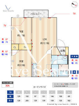パティオC 201 【埼玉県下山口駅】 の間取り図